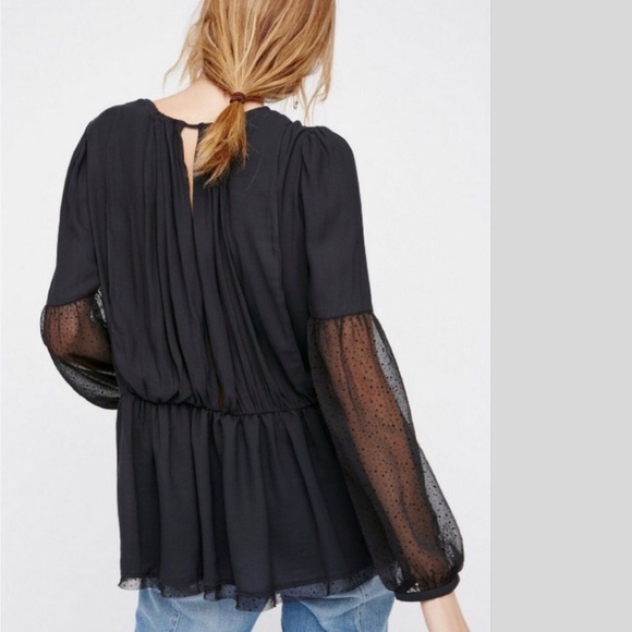 FREE PEOPLE Crewneck Long Sleeves Blouse NWT - Picture 2 of 2